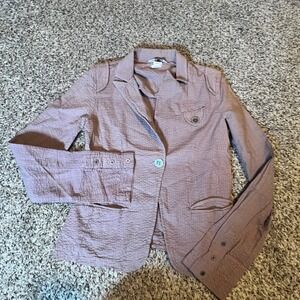 Hard Tail Forever Womens‎ Mauve Textured Cotton Blazer Jacket SE-02 Size Small